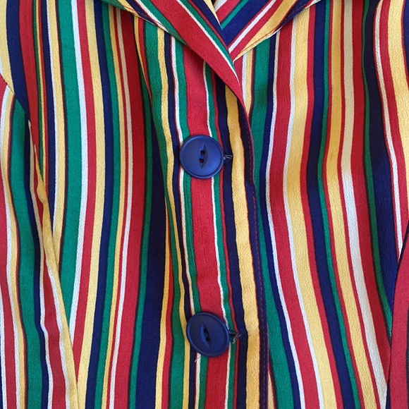 Vintage Betsey Johnson Striped Rayon Blazer Jacket - Picture 10 of 16